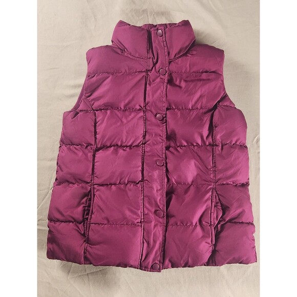 Faded Glory Womens Winter Puffer Vest Small 4-6 Violet Snap Zip Pockets - Picture 5 of 11